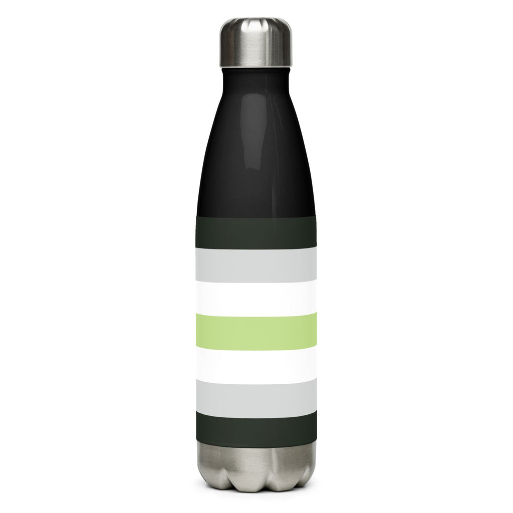 Agender Stainless Steel Water Bottle - Black - LGBTPride.com