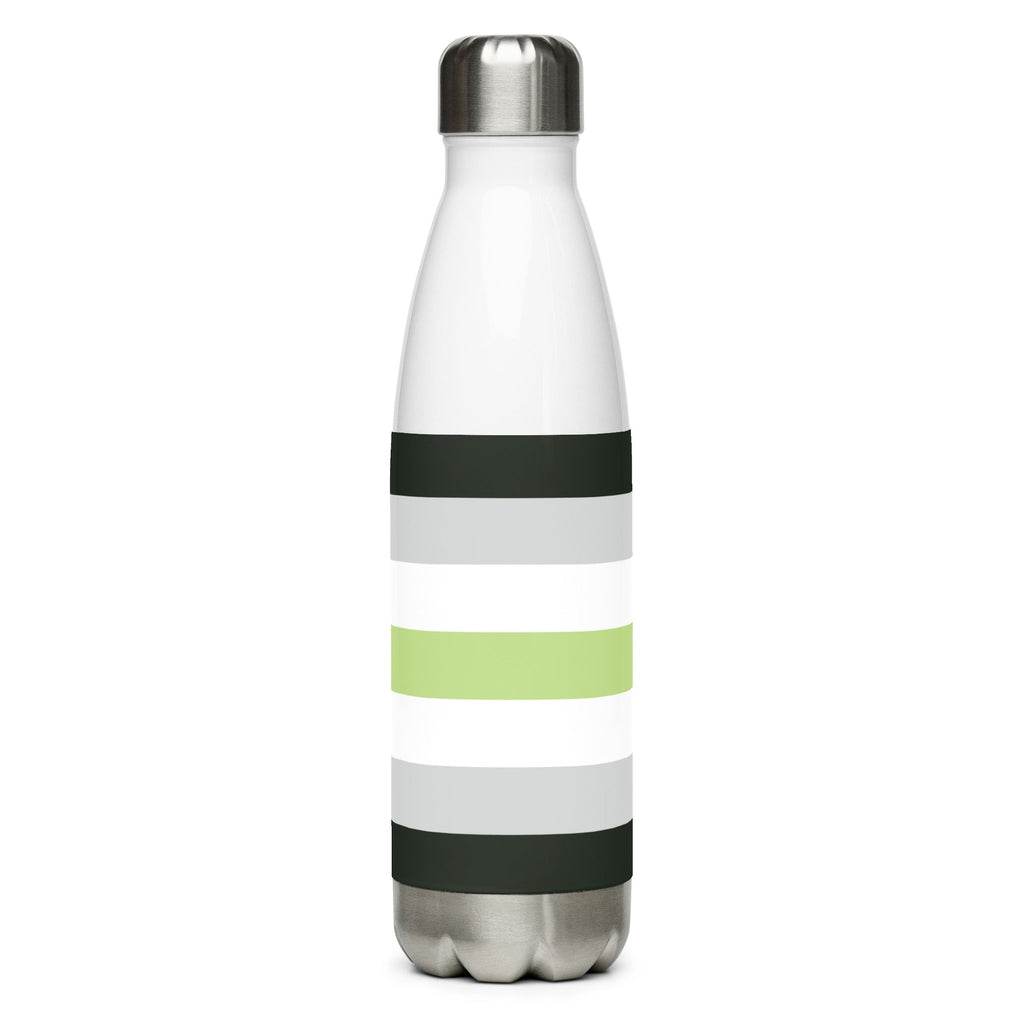 Agender Stainless Steel Water Bottle - Black - LGBTPride.com