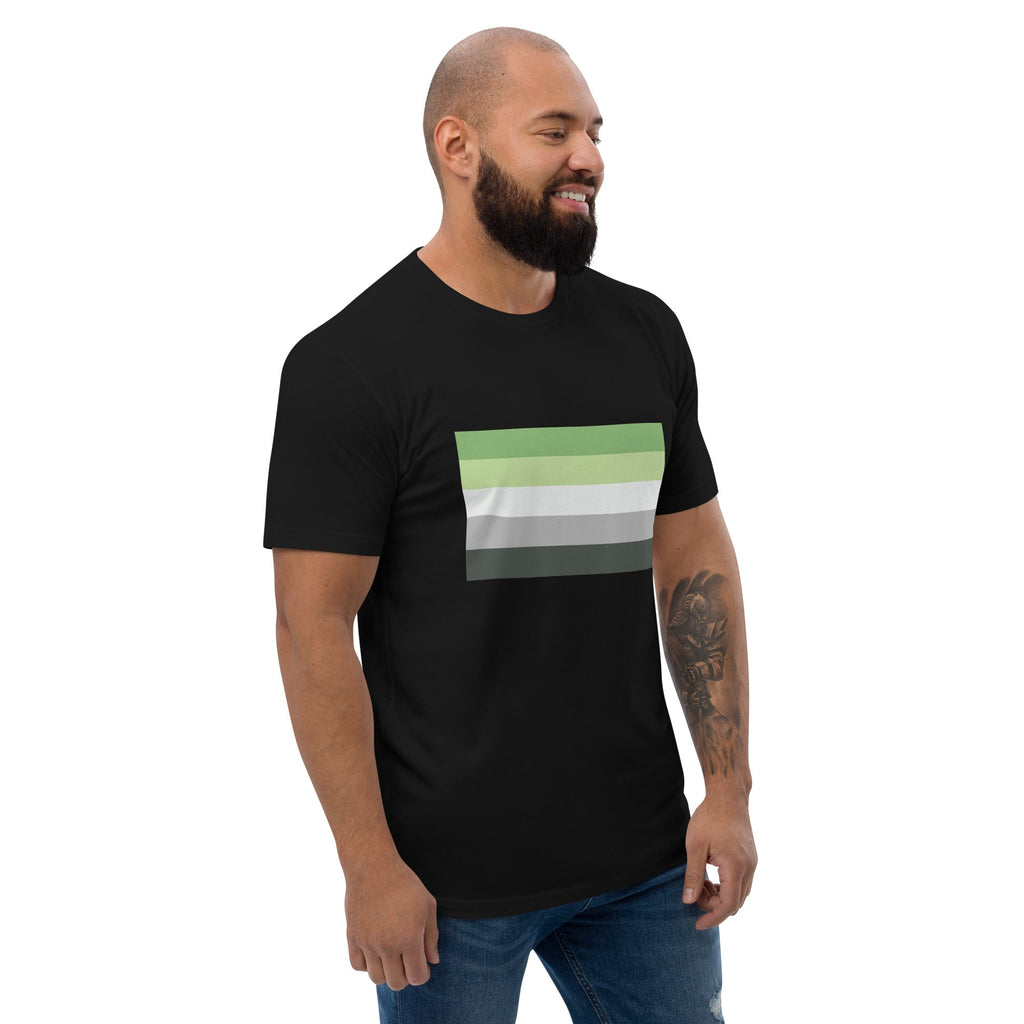 Aromantic Pride Flag Men's T-shirt - Black - LGBTPride.com