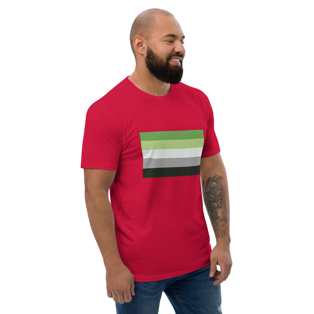 Aromantic Pride Flag Men's T-shirt - Red - LGBTPride.com