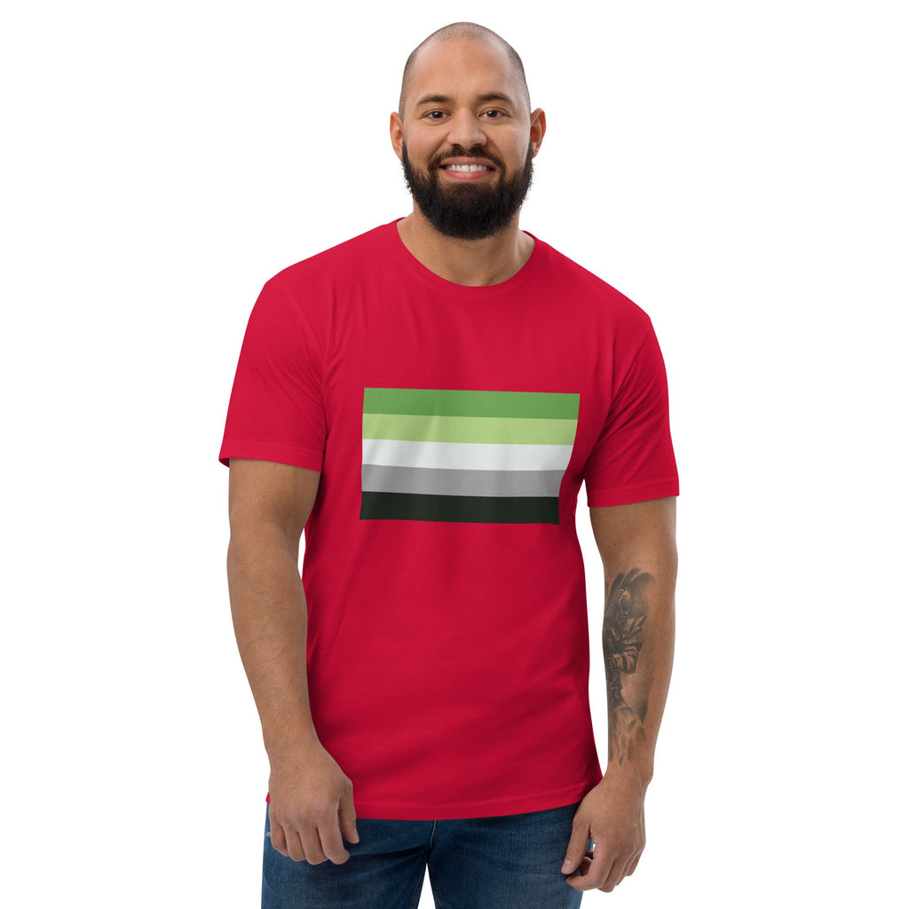 Aromantic Pride Flag Men's T-shirt - Red - LGBTPride.com