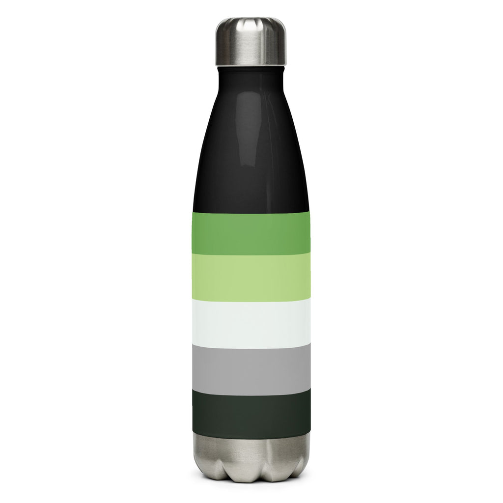 Aromantic Stainless Steel Water Bottle - Black - LGBTPride.com