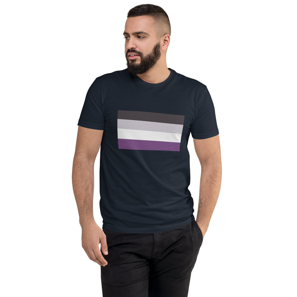 Asexual Pride Flag Men's T-shirt - Midnight Navy - LGBTPride.com