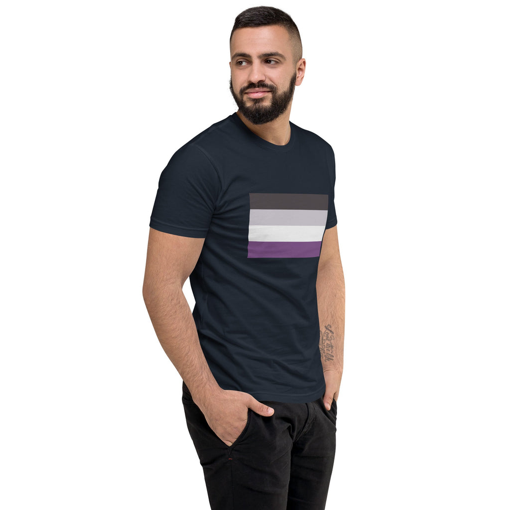 Asexual Pride Flag Men's T-shirt - Midnight Navy - LGBTPride.com