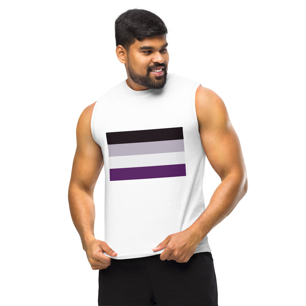 Asexual Pride Flag Tank Top - White - LGBTPride.com