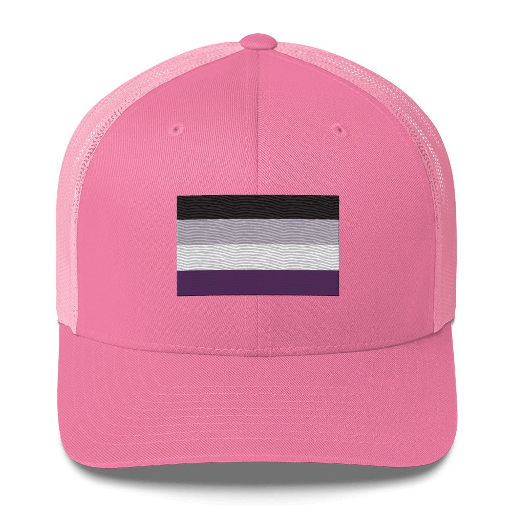 Asexual Pride Flag Trucker Hat - Pink - LGBTPride.com