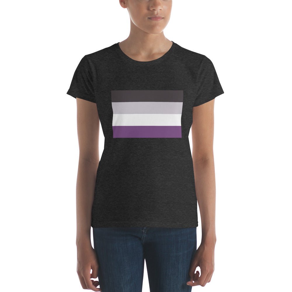 Asexual Pride Flag Women's T-Shirt - Heather Dark Grey - LGBTPride.com