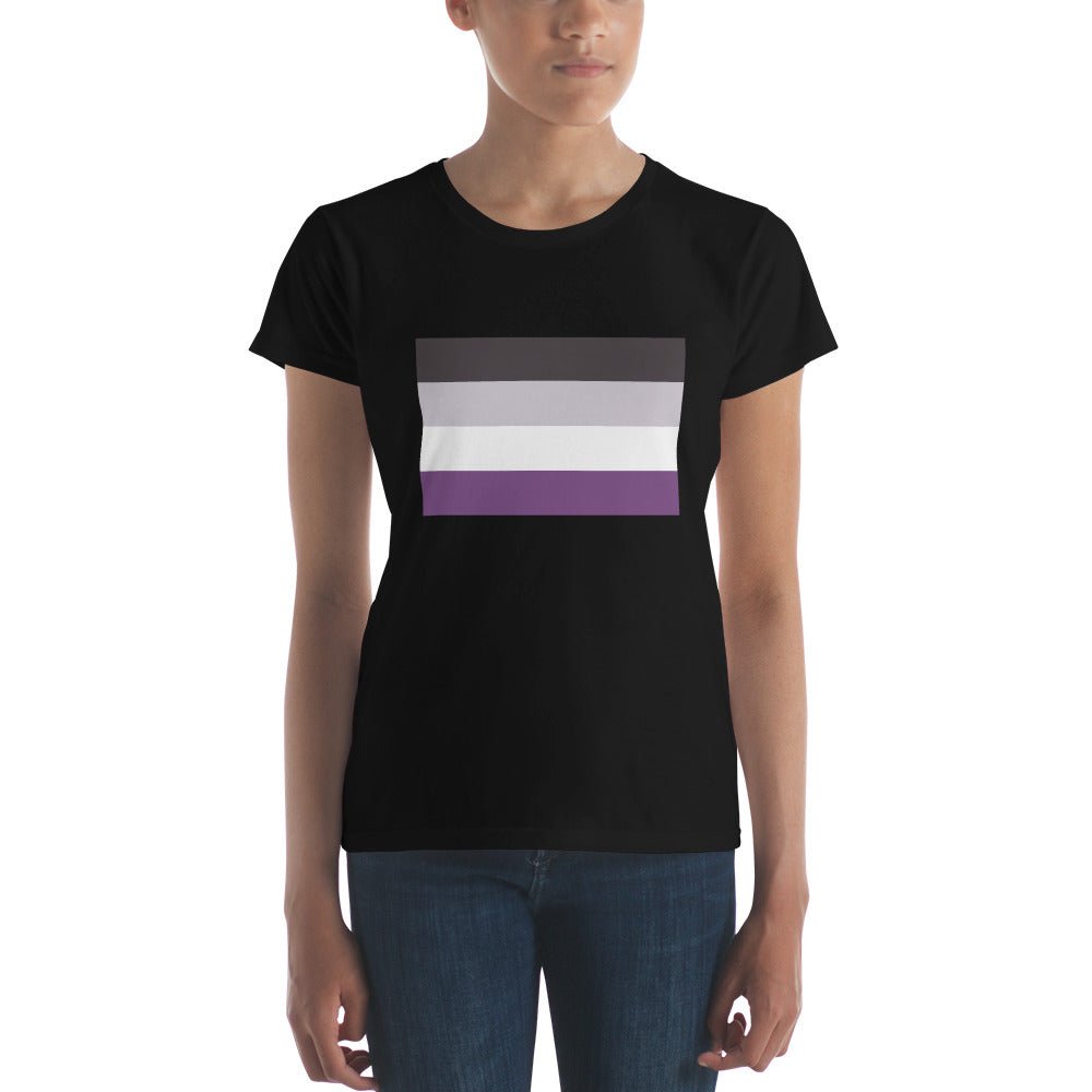 Asexual Pride Flag Women's T-Shirt - Black - LGBTPride.com