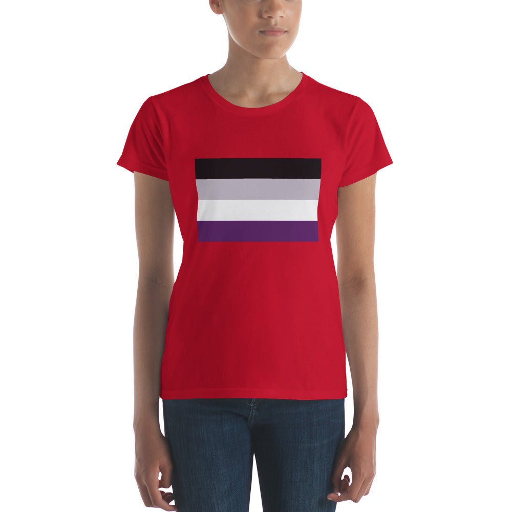 Asexual Pride Flag Women's T-Shirt - True Red - LGBTPride.com