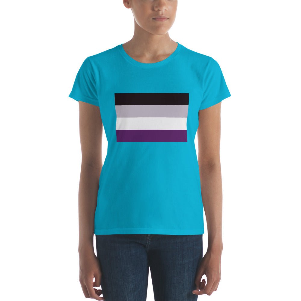 Asexual Pride Flag Women's T-Shirt - Caribbean Blue - LGBTPride.com