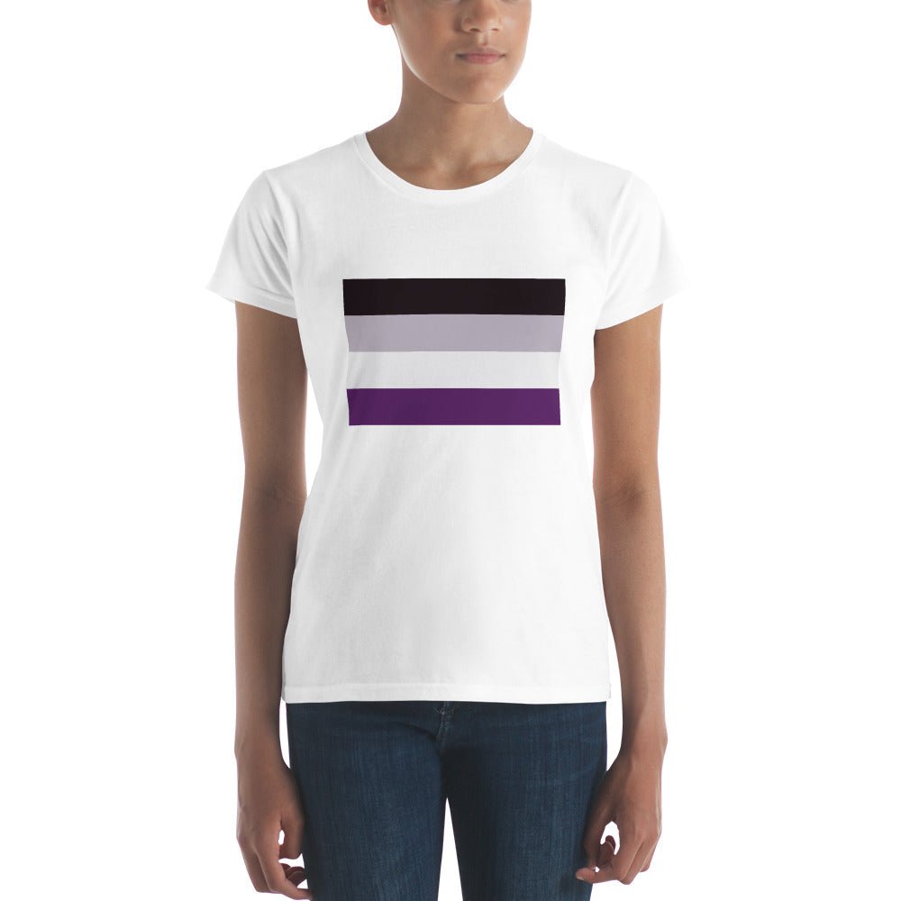 Asexual Pride Flag Women's T-Shirt - White - LGBTPride.com