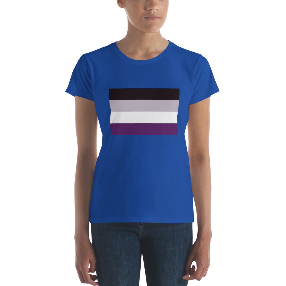 Asexual Pride Flag Women's T-Shirt - Royal Blue - LGBTPride.com