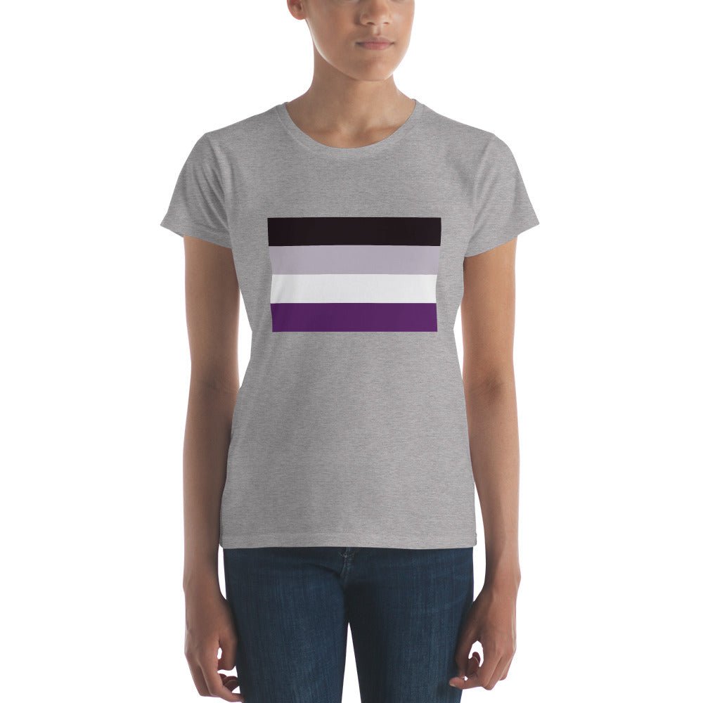 Asexual Pride Flag Women's T-Shirt - Heather Grey - LGBTPride.com