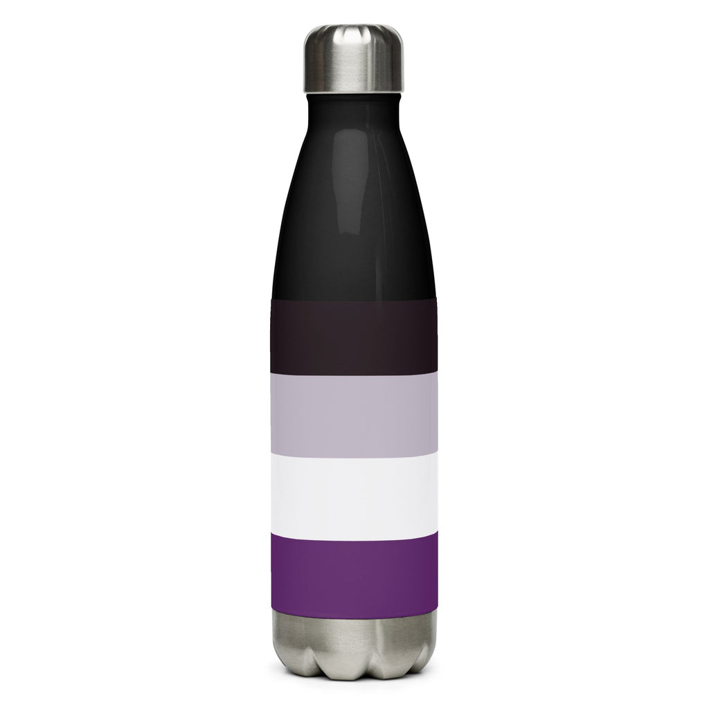 Asexual Stainless Steel Water Bottle - Black - LGBTPride.com