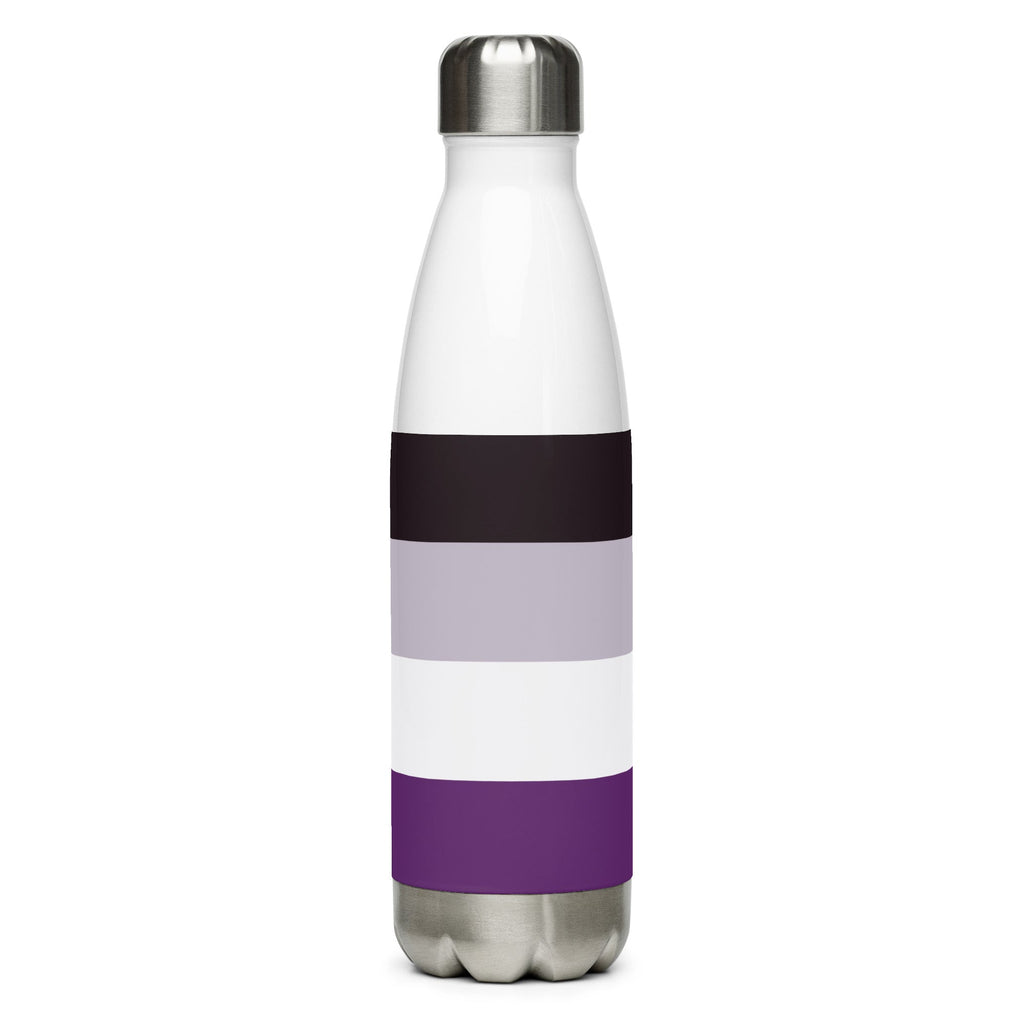 Asexual Stainless Steel Water Bottle - Black - LGBTPride.com