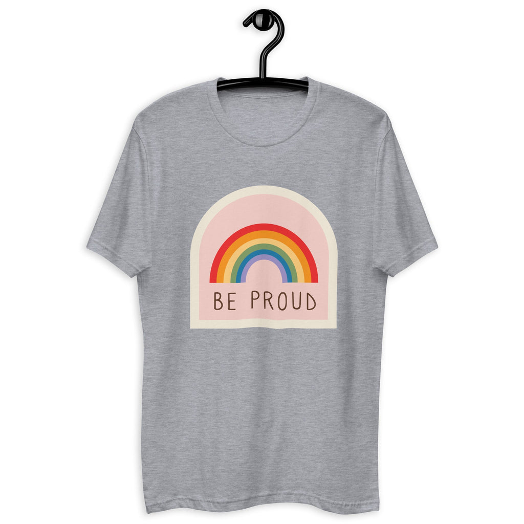 Be Proud Men's T-Shirt - Heather Grey - LGBTPride.com