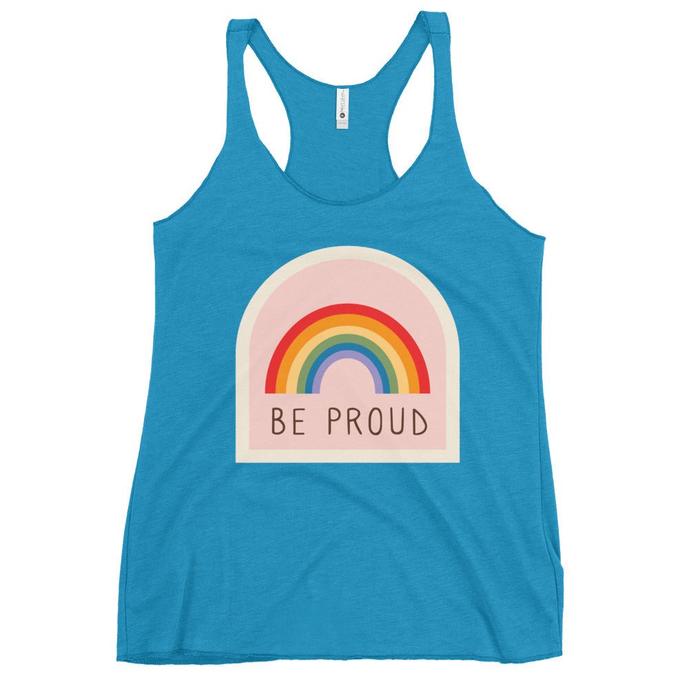 Be Proud Women's Tank Top - Vintage Turquoise - LGBTPride.com