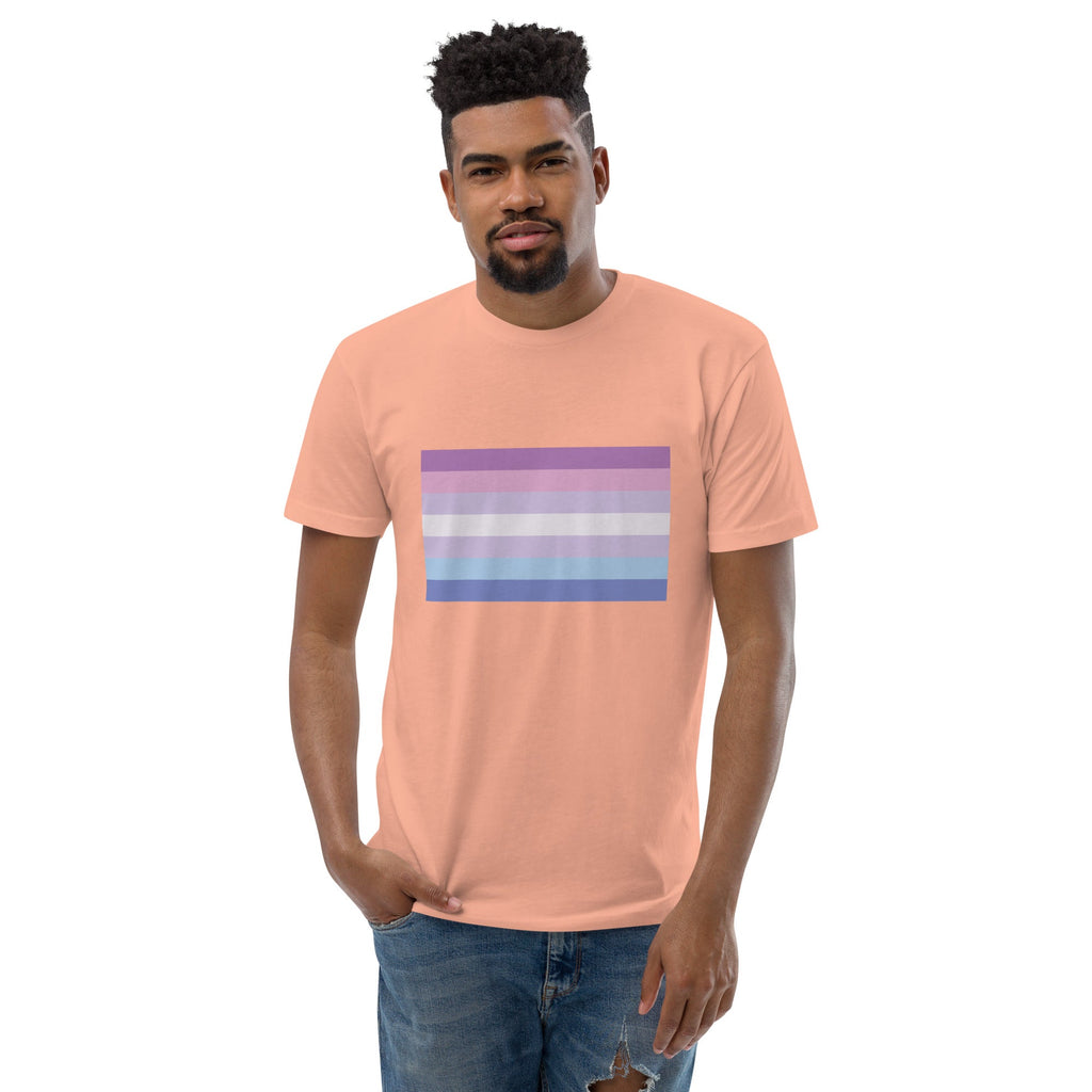 Bigender Pride Flag Men's T-shirt - Desert Pink - LGBTPride.com