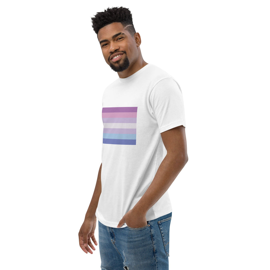 Bigender Pride Flag Men's T-shirt - White - LGBTPride.com