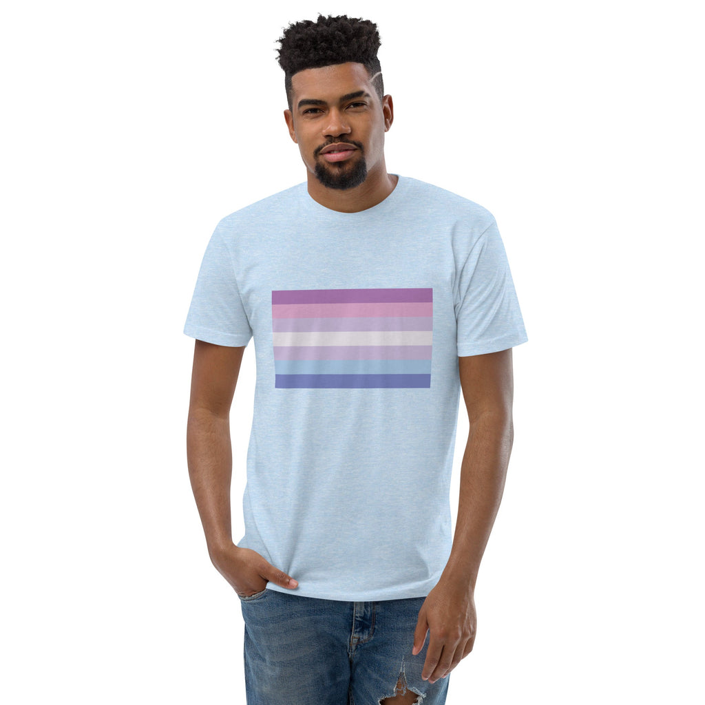 Bigender Pride Flag Men's T-shirt - Light Blue - LGBTPride.com