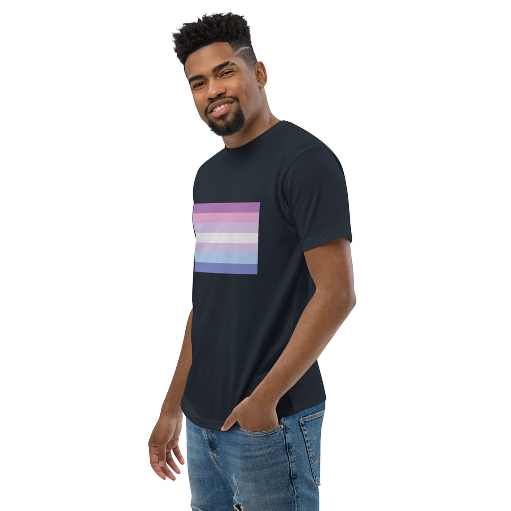 Bigender Pride Flag Men's T-shirt - Midnight Navy - LGBTPride.com