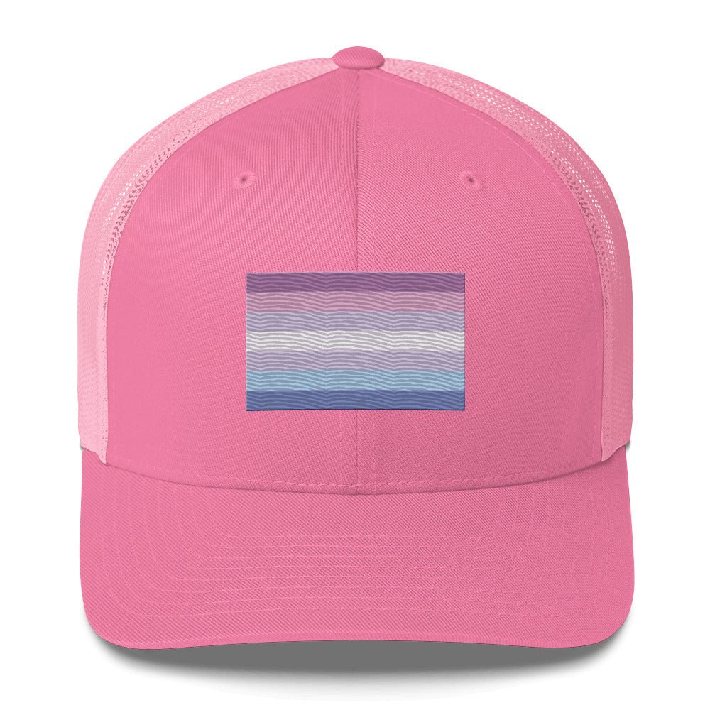 Bigender Pride Flag Trucker Hat - Pink - LGBTPride.com