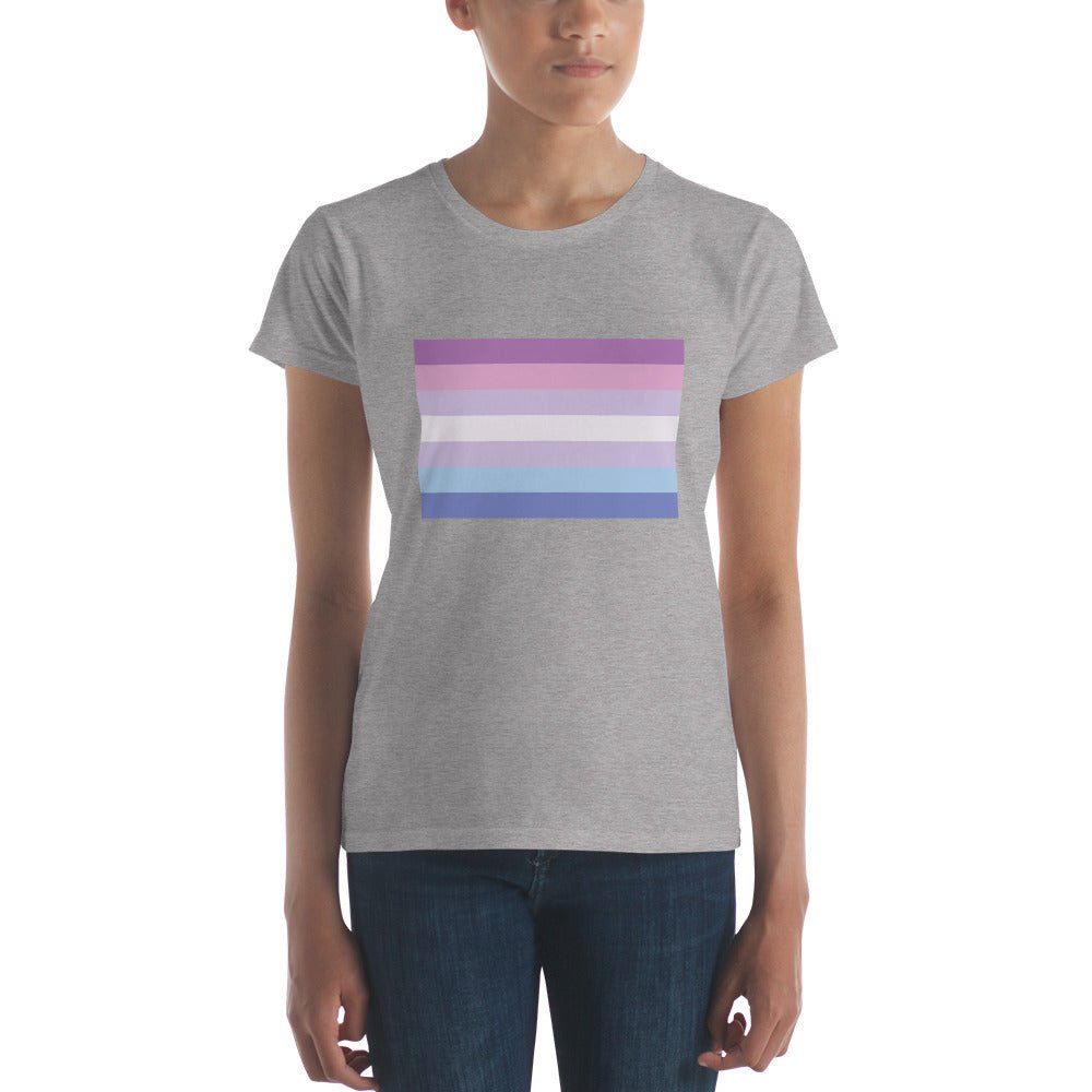 Bigender Pride Flag Women's T-Shirt - Heather Grey - LGBTPride.com