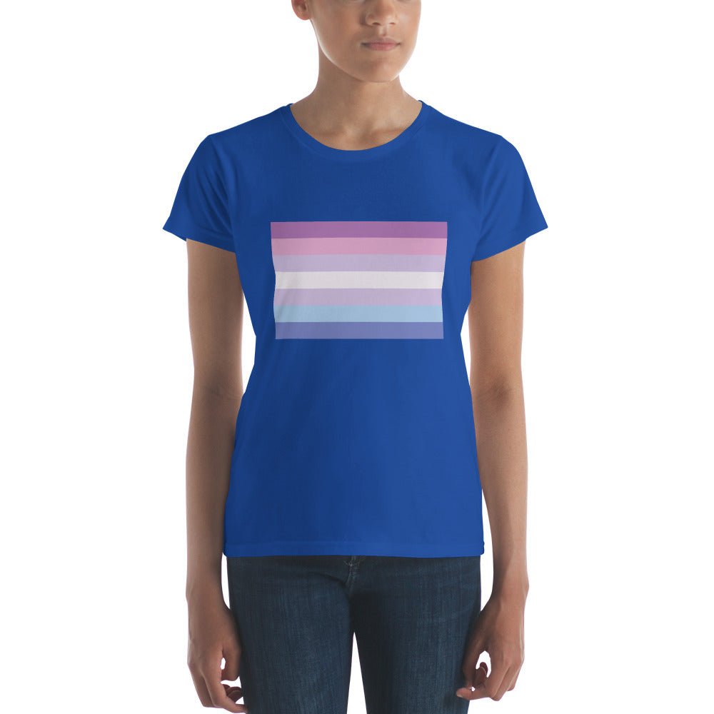Bigender Pride Flag Women's T-Shirt - Royal Blue - LGBTPride.com