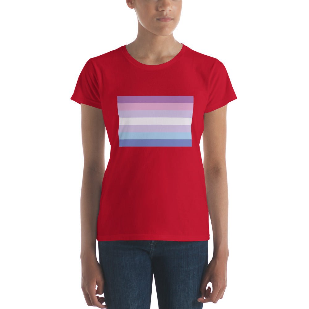 Bigender Pride Flag Women's T-Shirt - True Red - LGBTPride.com