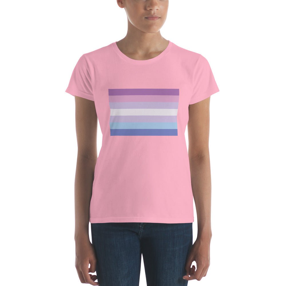Bigender Pride Flag Women's T-Shirt - Charity Pink - LGBTPride.com