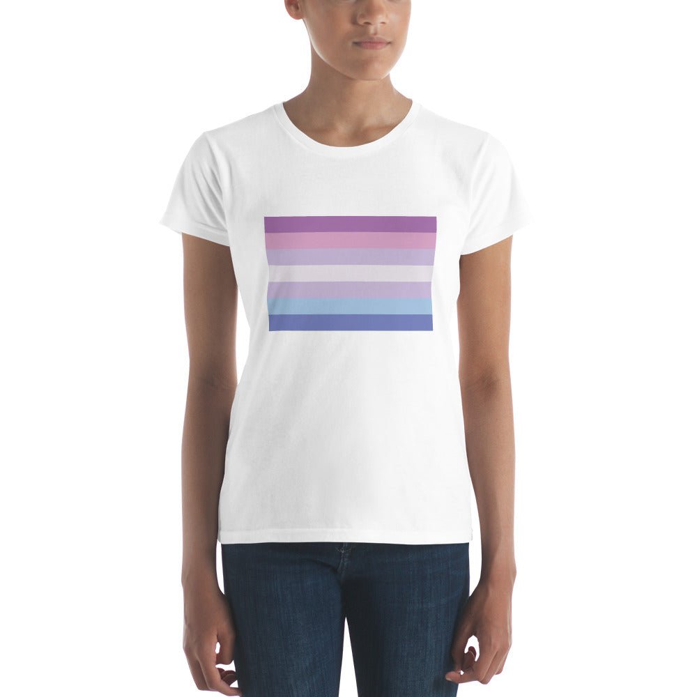 Bigender Pride Flag Women's T-Shirt - White - LGBTPride.com