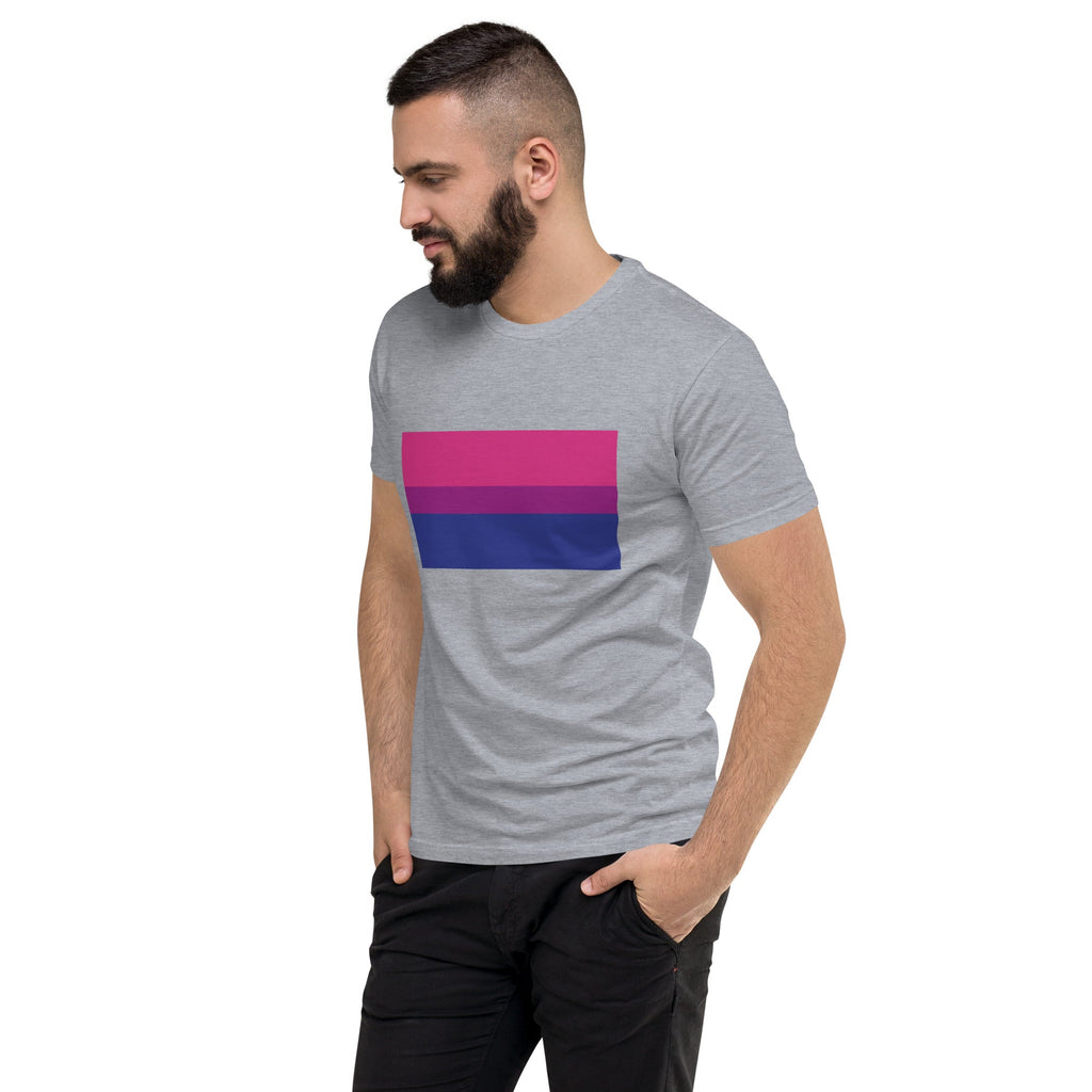 Bisexual Pride Flag Men's T-shirt - Heather Grey - LGBTPride.com