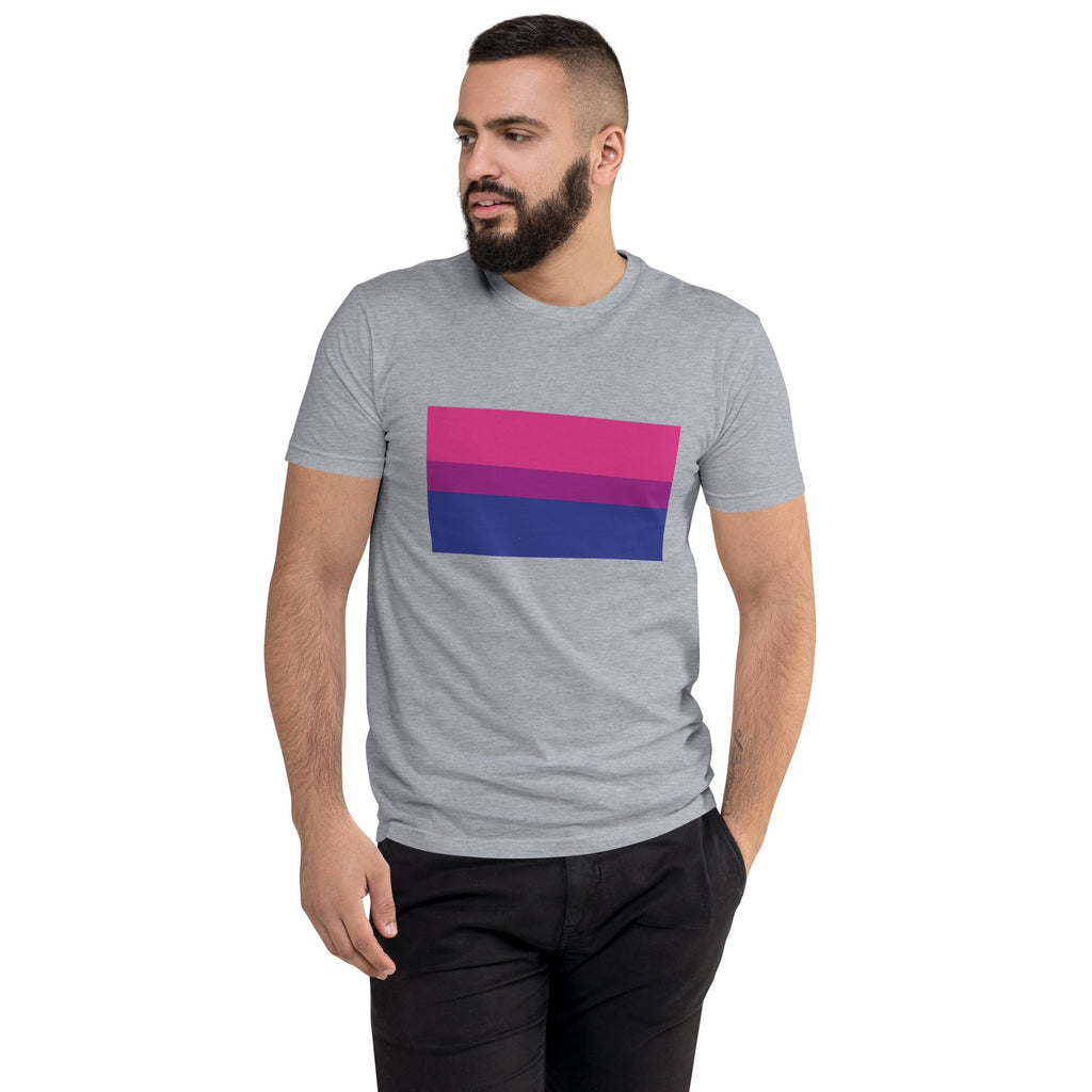 Bisexual Pride Flag Men's T-shirt - Heather Grey - LGBTPride.com