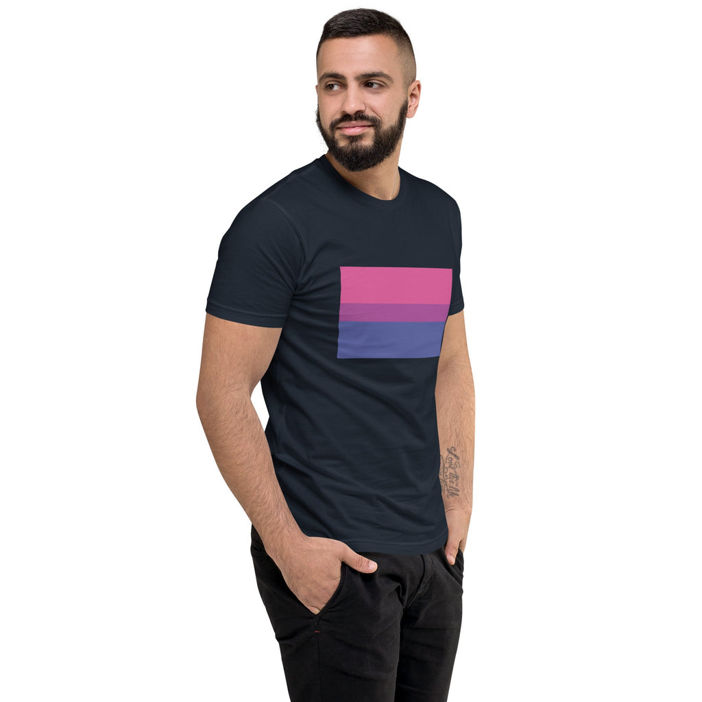 Bisexual Pride Flag Men's T-shirt - Midnight Navy - LGBTPride.com