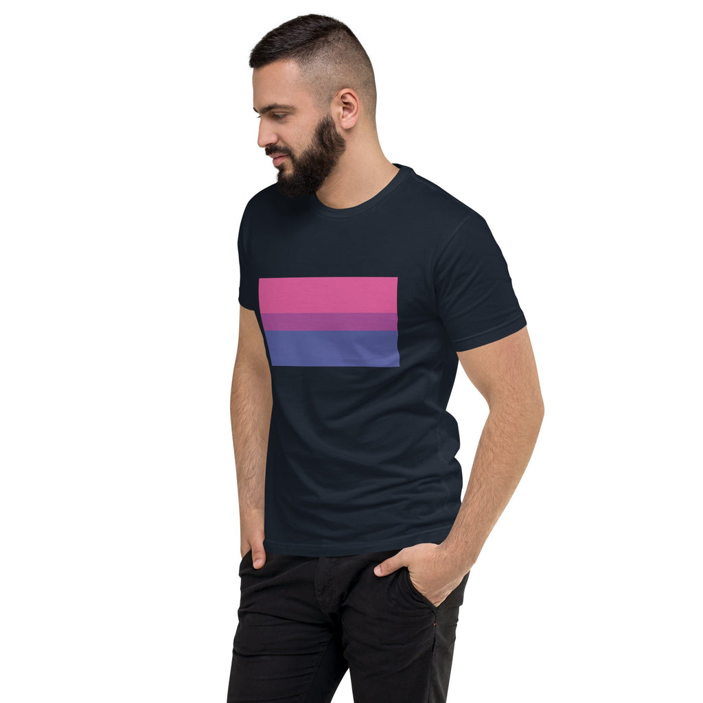 Bisexual Pride Flag Men's T-shirt - Midnight Navy - LGBTPride.com