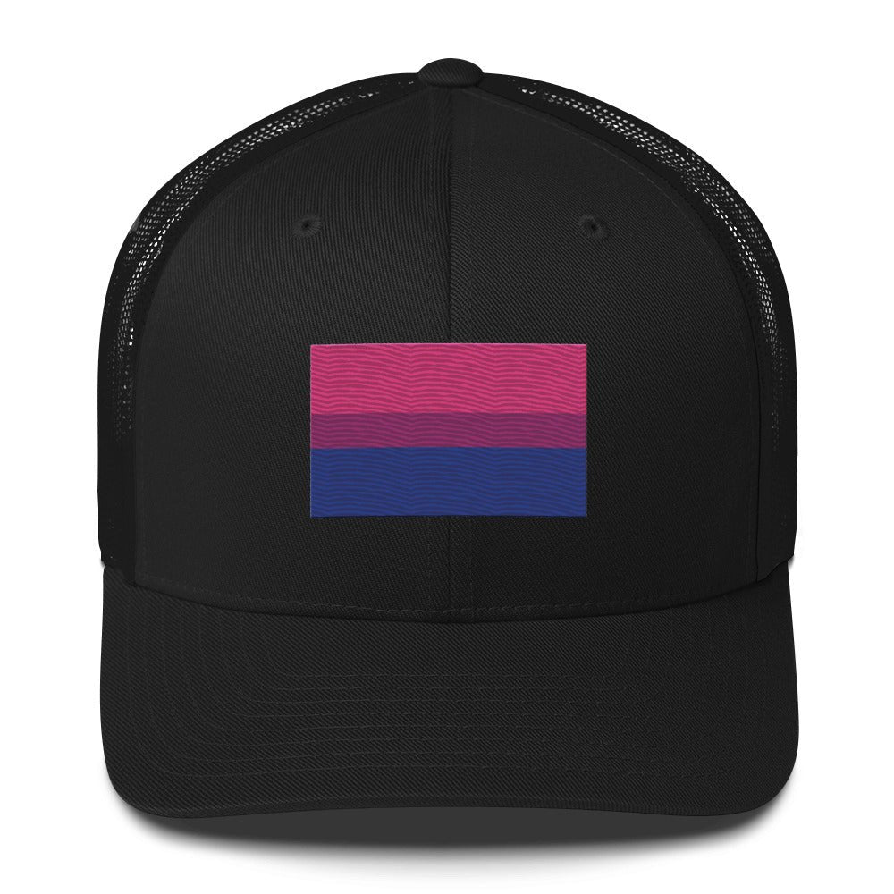 Bisexual Pride Flag Trucker Hat - Black - LGBTPride.com