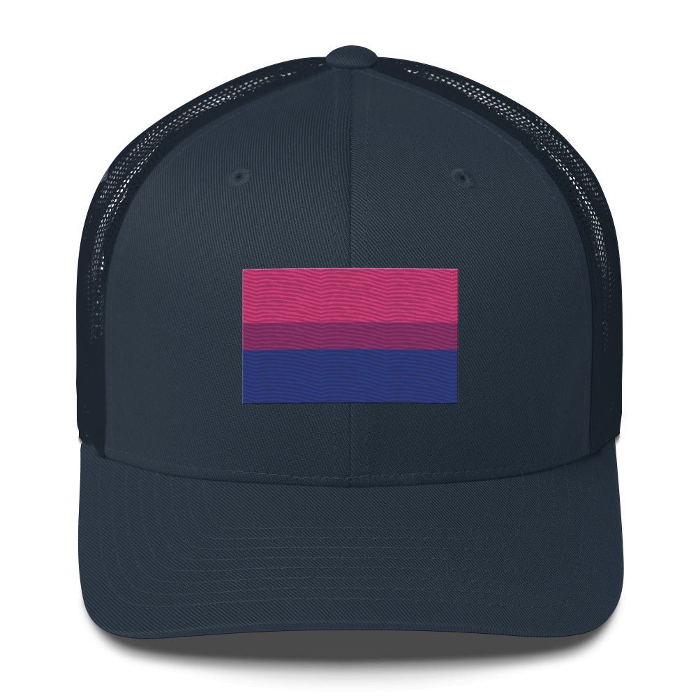 Bisexual Pride Flag Trucker Hat - Navy - LGBTPride.com