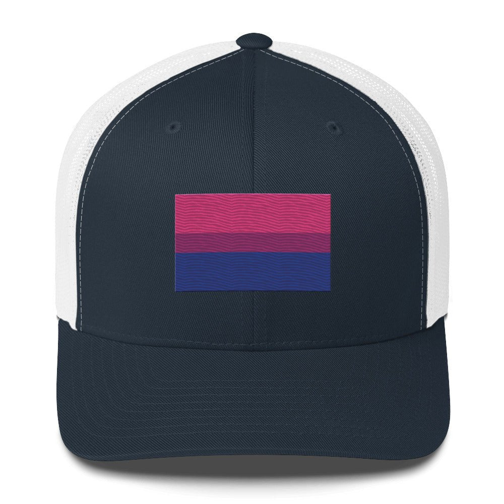 Bisexual Pride Flag Trucker Hat - Navy/ White - LGBTPride.com