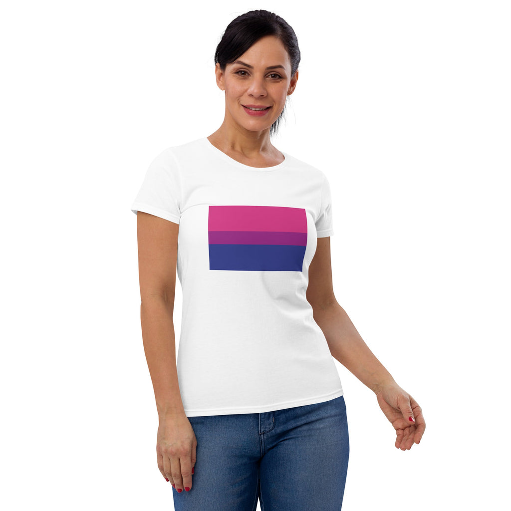 Bisexual Pride Flag Women's T-Shirt - White - LGBTPride.com