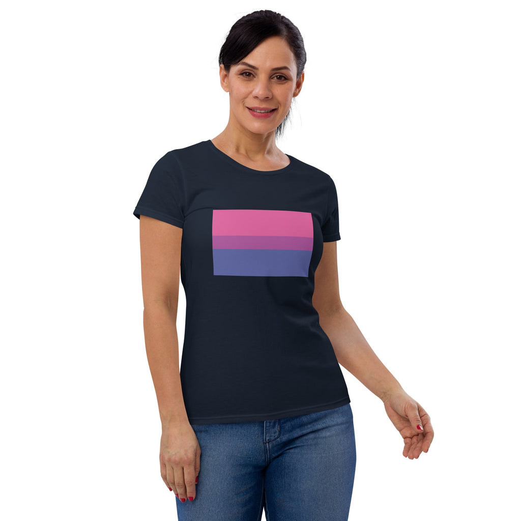 Bisexual Pride Flag Women's T-Shirt - Navy - LGBTPride.com