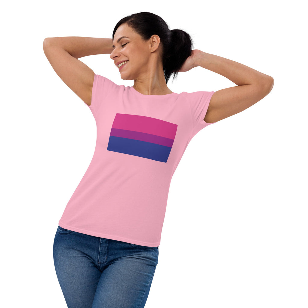Bisexual Pride Flag Women's T-Shirt - Caribbean Blue - LGBTPride.com