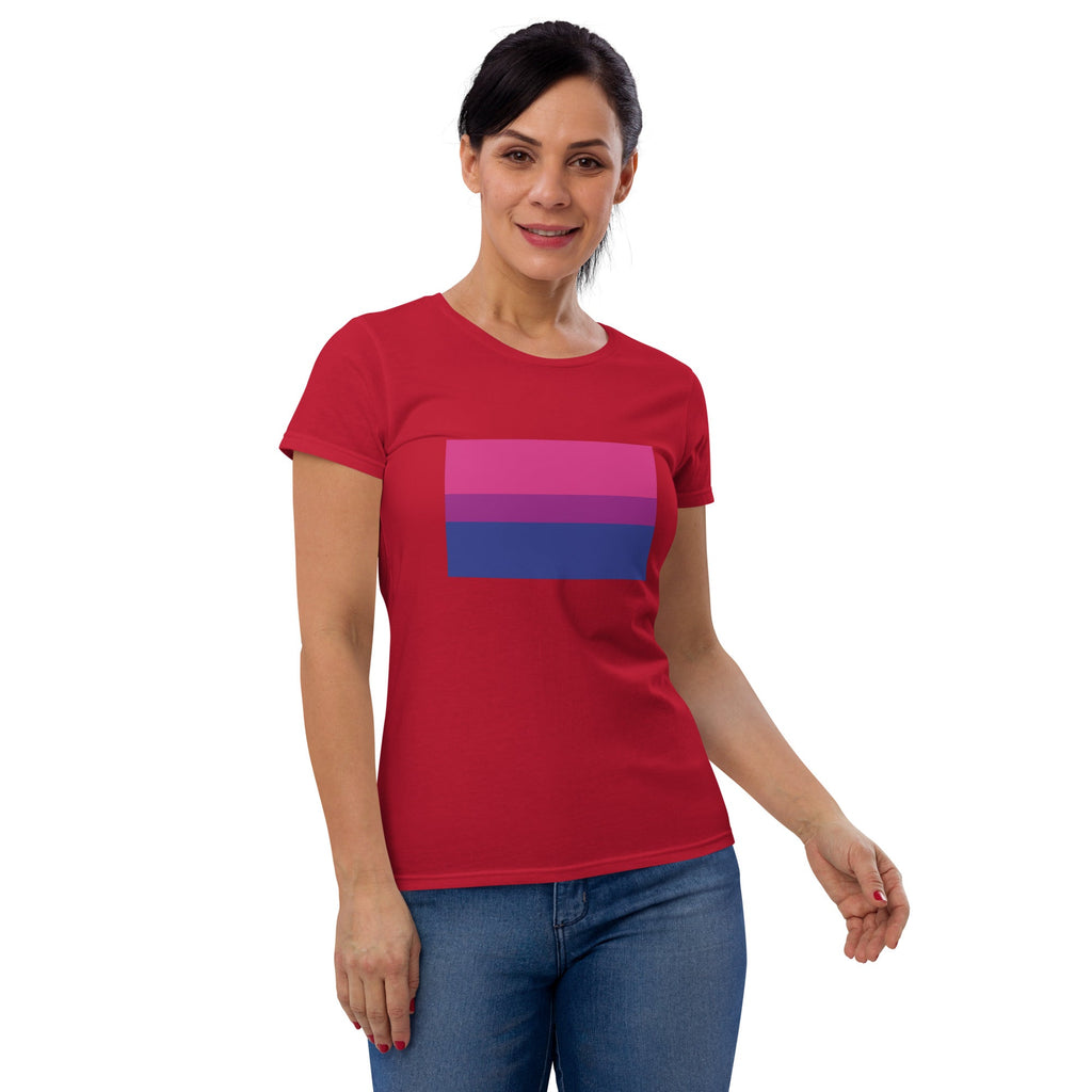 Bisexual Pride Flag Women's T-Shirt - True Red - LGBTPride.com
