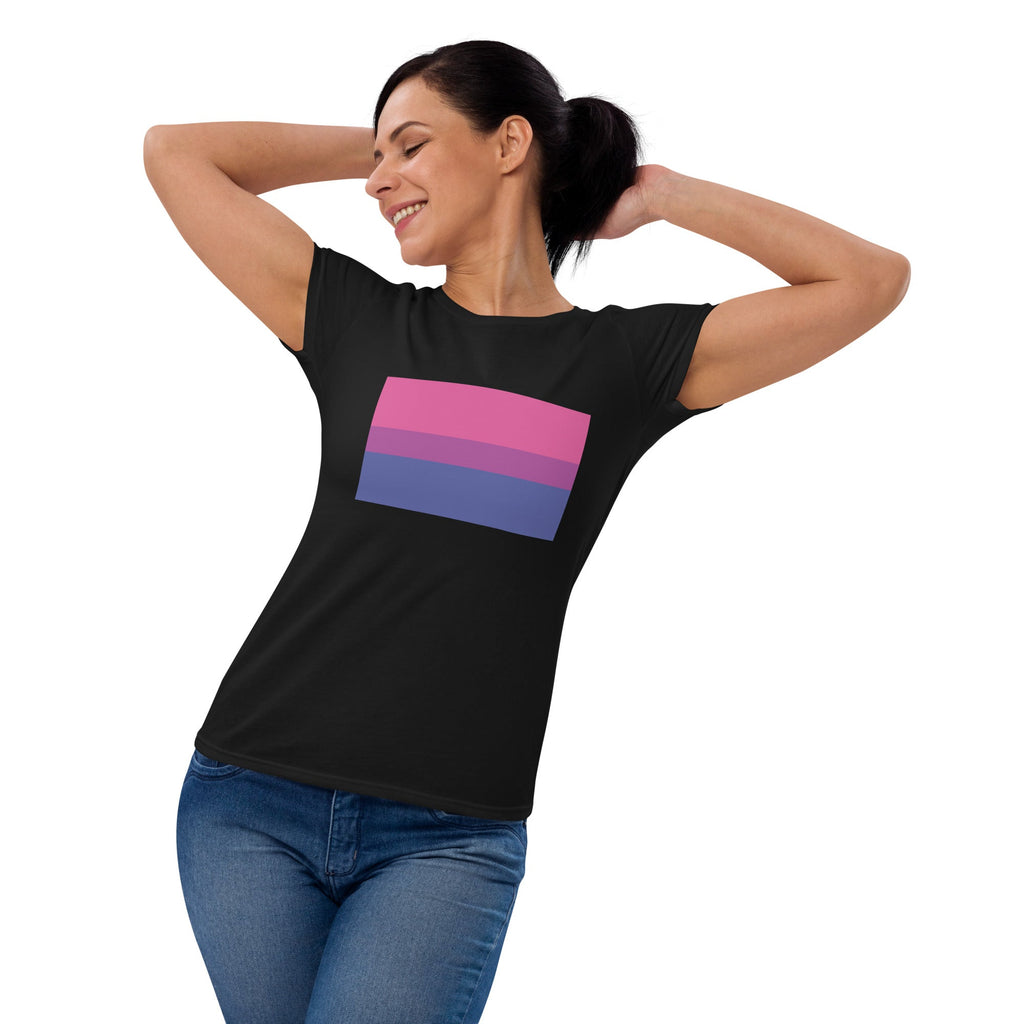 Bisexual Pride Flag Women's T-Shirt - Black - LGBTPride.com