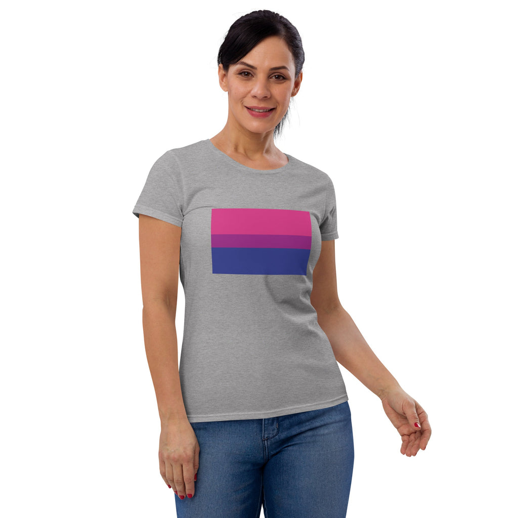 Bisexual Pride Flag Women's T-Shirt - Heather Grey - LGBTPride.com