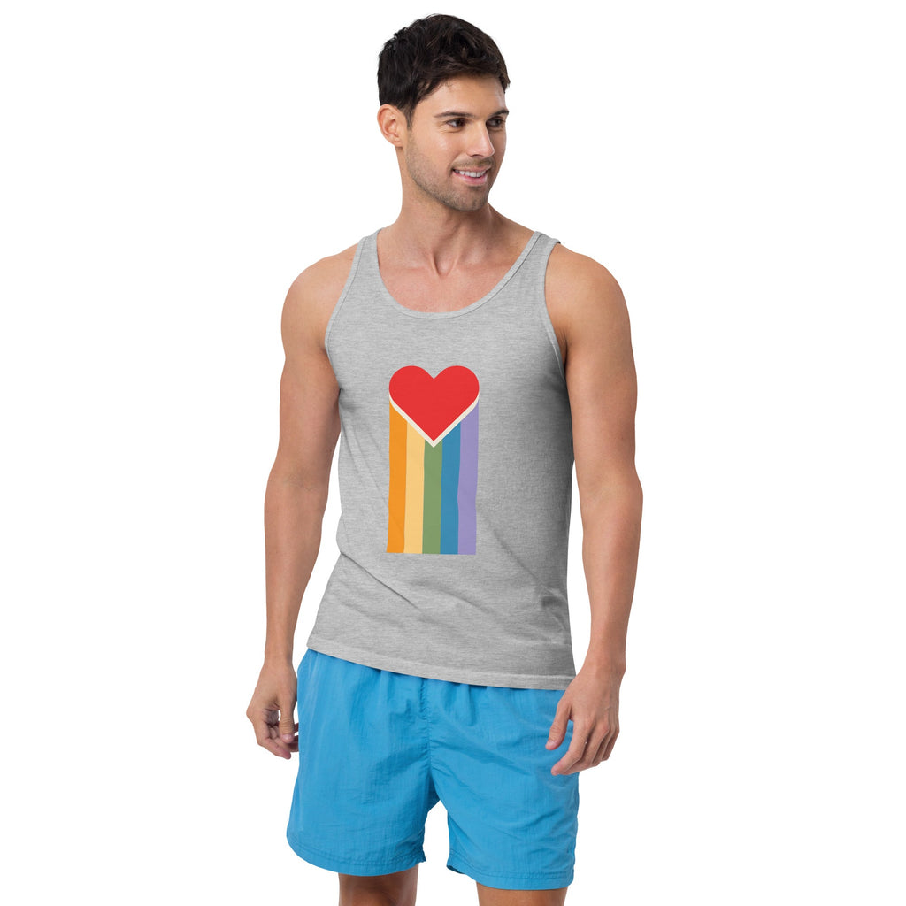 Bleeding Rainbow Heart Classic Tank Top - Athletic Heather - LGBTPride.com