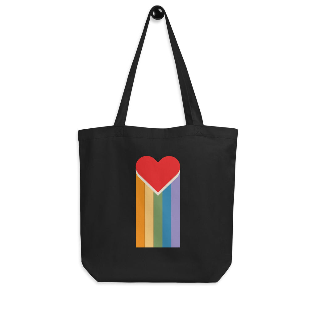 Bleeding Rainbow Heart - Eco Tote Bag - Black - LGBTPride.com
