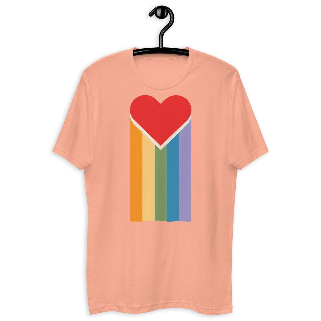Bleeding Rainbow Heart Men's T-Shirt - Desert Pink - LGBTPride.com