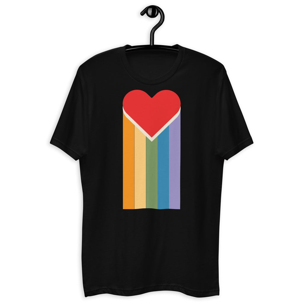 Bleeding Rainbow Heart Men's T-Shirt - Black - LGBTPride.com