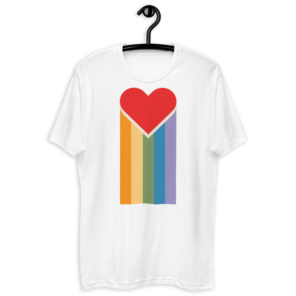 Bleeding Rainbow Heart Men's T-Shirt - White - LGBTPride.com