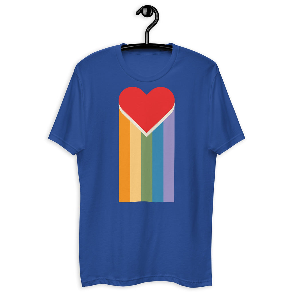 Bleeding Rainbow Heart Men's T-Shirt - Royal Blue - LGBTPride.com